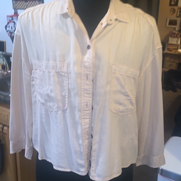 American eagle cropped button up - Picture 3 of 9